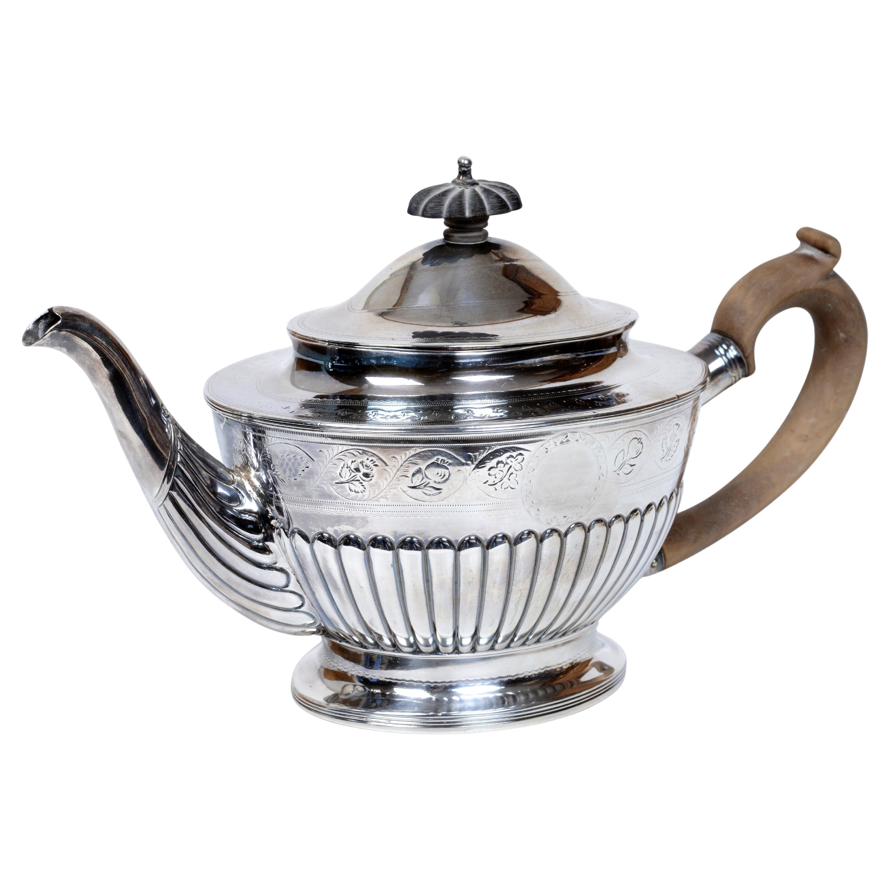 Scottish Georgian Sterling Tea Pot by Alexander Gardner & Co., Edinburgh c1800