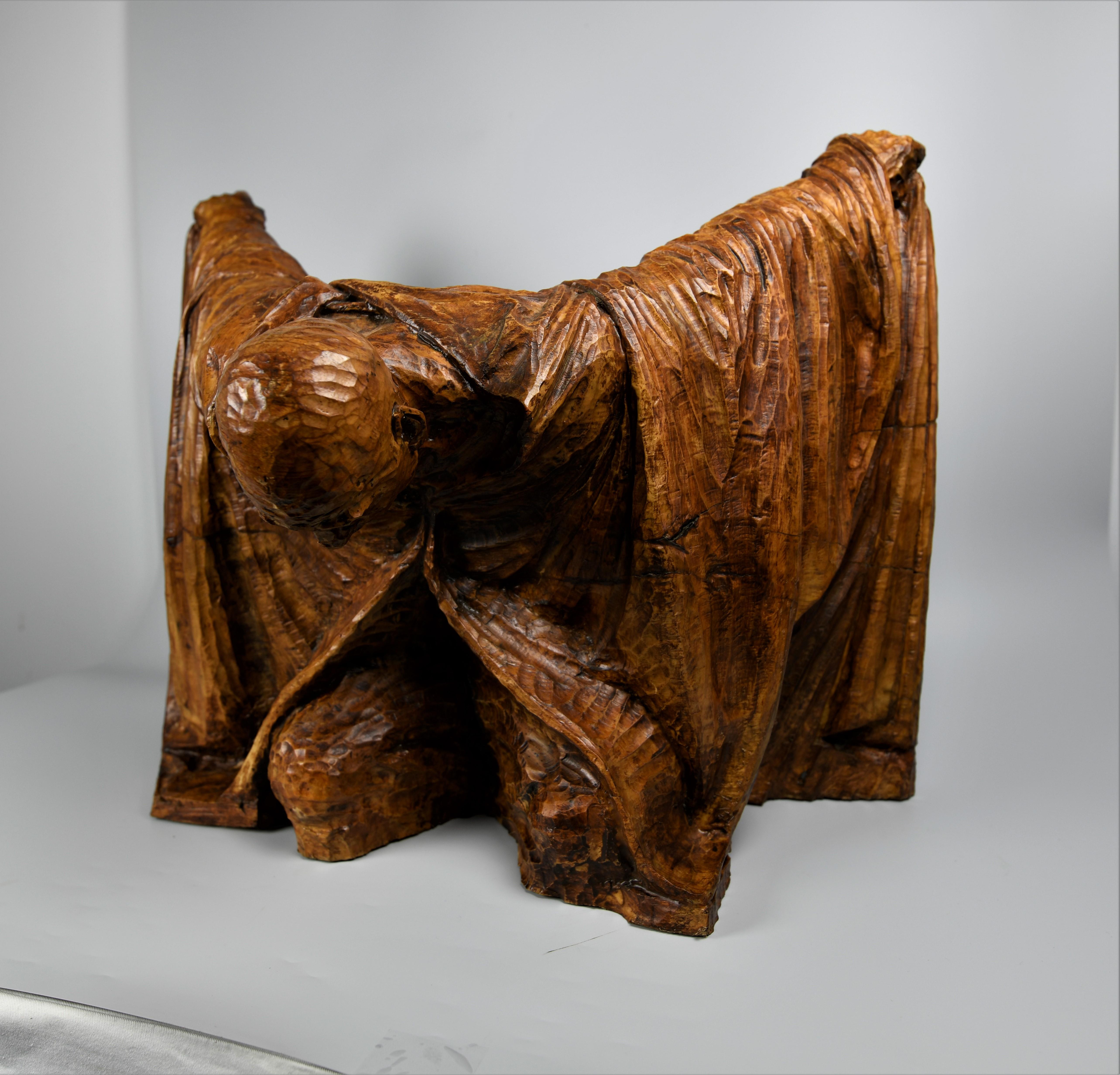 Expressionist Scottish Gothic Revival Fruitwood Maquette in the Style of Kathe Kollwitz For Sale