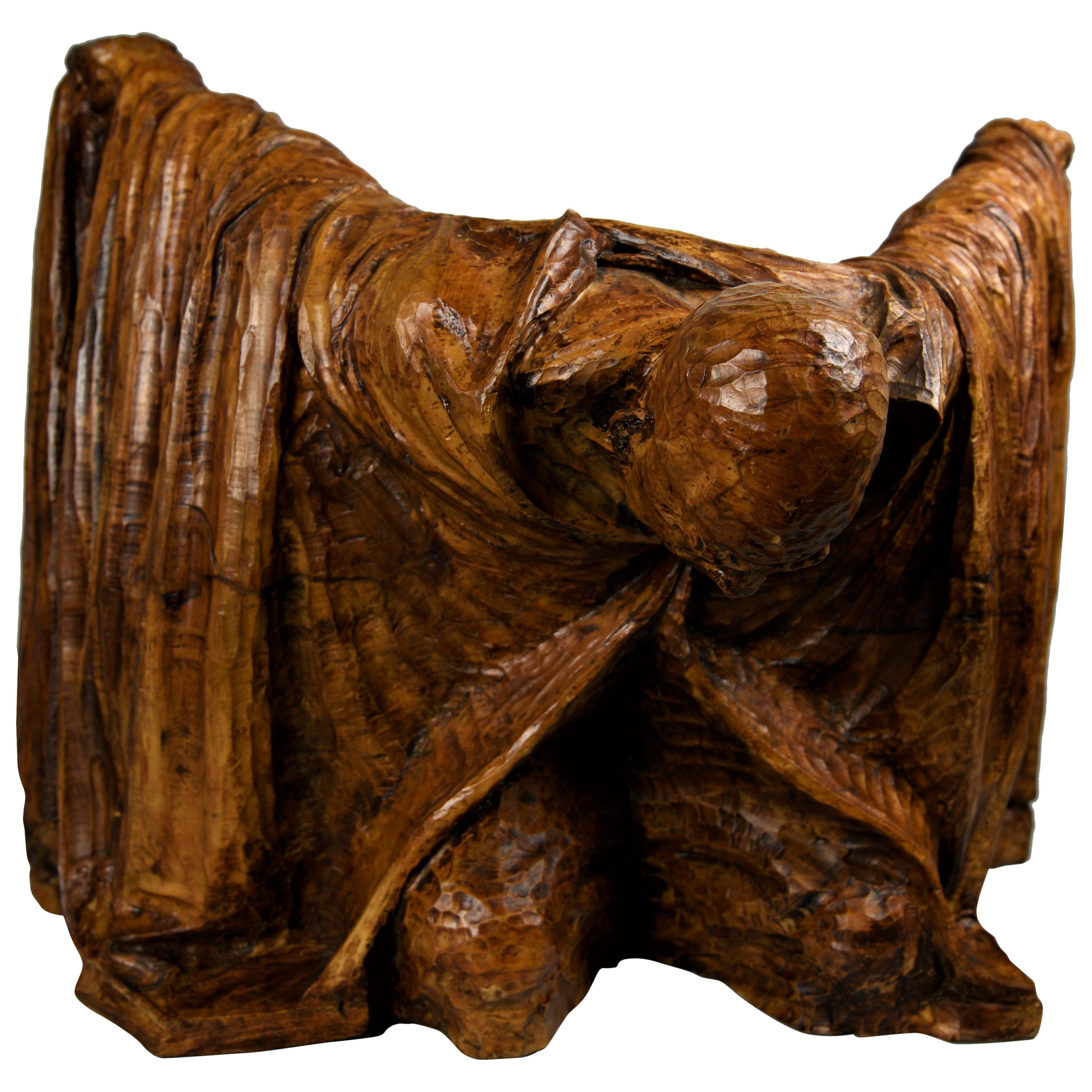 Scottish Gothic Revival Fruitwood Maquette in the Style of Kathe Kollwitz For Sale