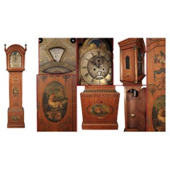 Schottische Standuhr mit Mondphasenanzeige, aus bemaltem Satinholz, 1830