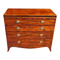 Scottish Hepplewhite Mahogany Graduated Brushing Slide Chest of Drawers, C 1780