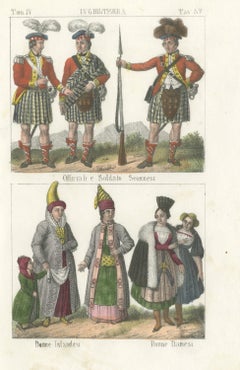 Scottish Highland Officers and Soldier with Icelandic and Danish Women, 1842