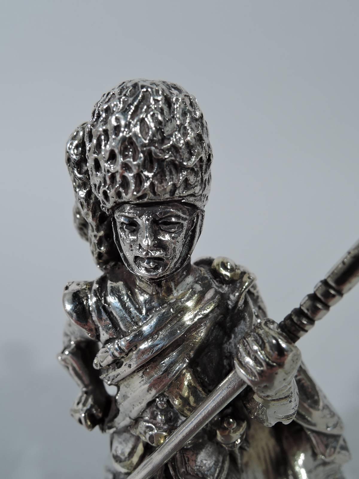 Italian Scottish Highlander Silver Military Figurine