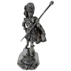 Scottish Highlander Silver Military Figurine