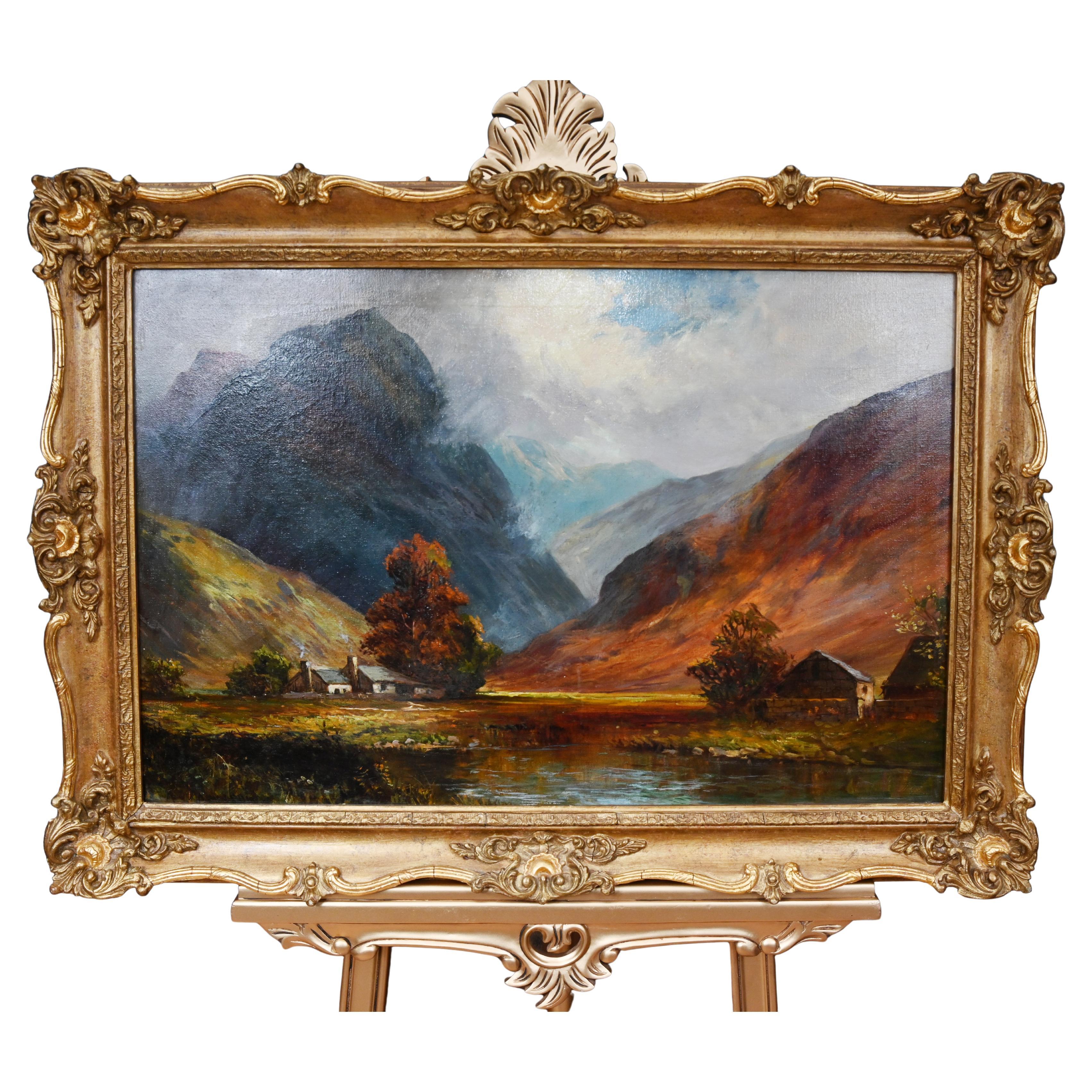 Paisaje de las Tierras Altas escocesas Pintura al óleo Cottages Francis E. Jamieson