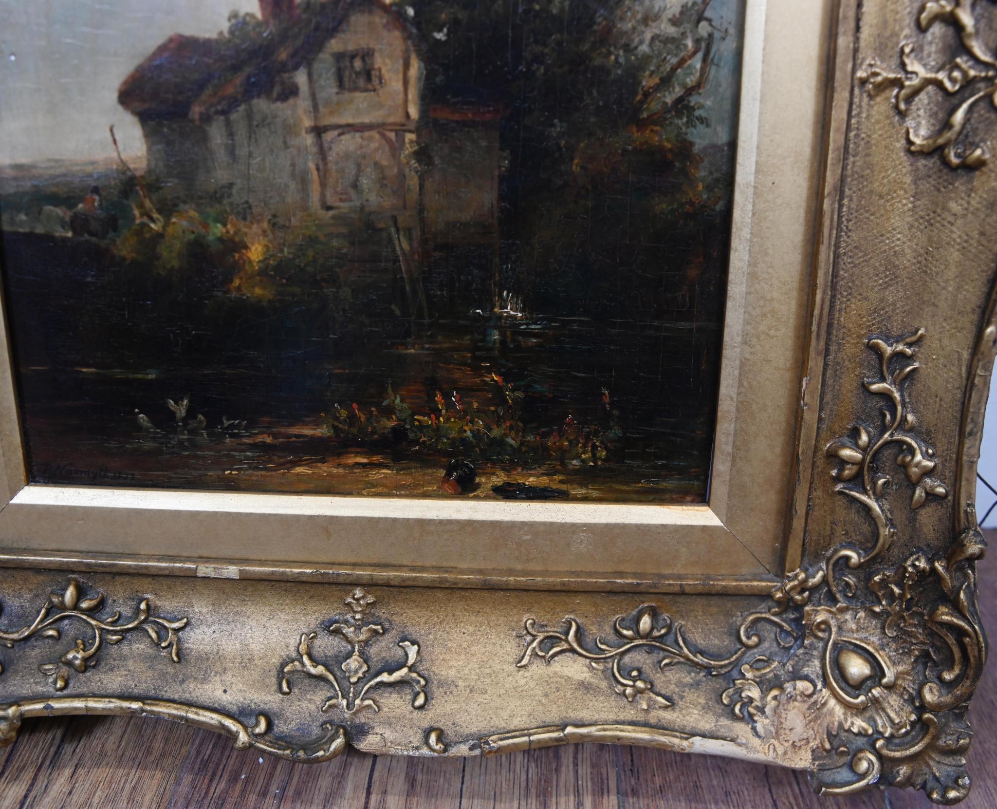 Schottische Landschaft, Ölgemälde, Rustikales Bothy, signiert Nasmyth 1822 (Farbe) im Angebot