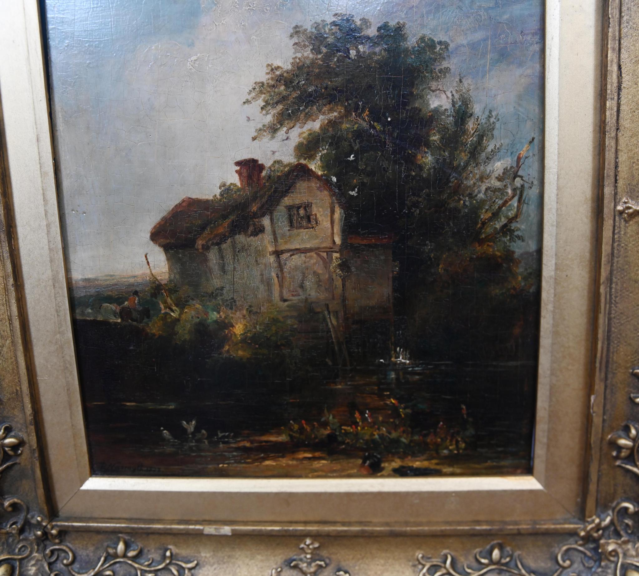 Schottische Landschaft, Ölgemälde, Rustikales Bothy, signiert Nasmyth 1822 im Angebot 1