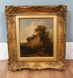 Scottish Landscape Oil Painting Rustic Bothy Signed Nasmyth 1822