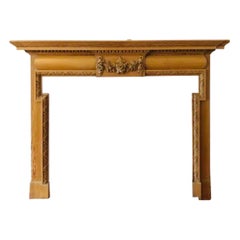 Scottish Late Victorian Carved Pine Fireplace Surround