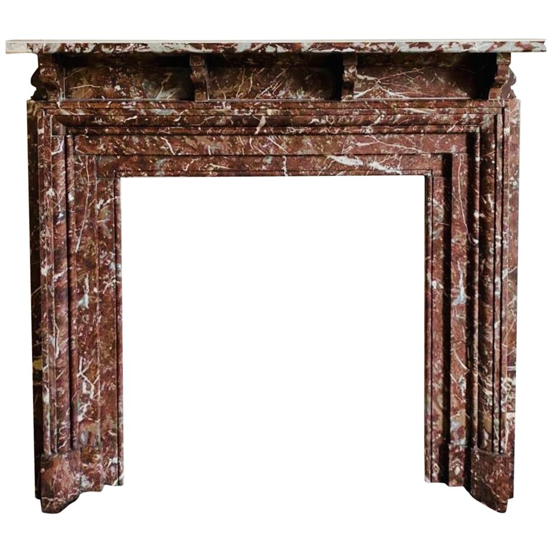 Scottish Late Victorian Languedoc Marble Bolection Marble Fireplace Surround