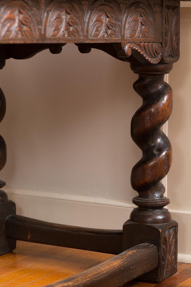 Scottish Library Table with Barley Twist Legs For Sale at 1stDibs