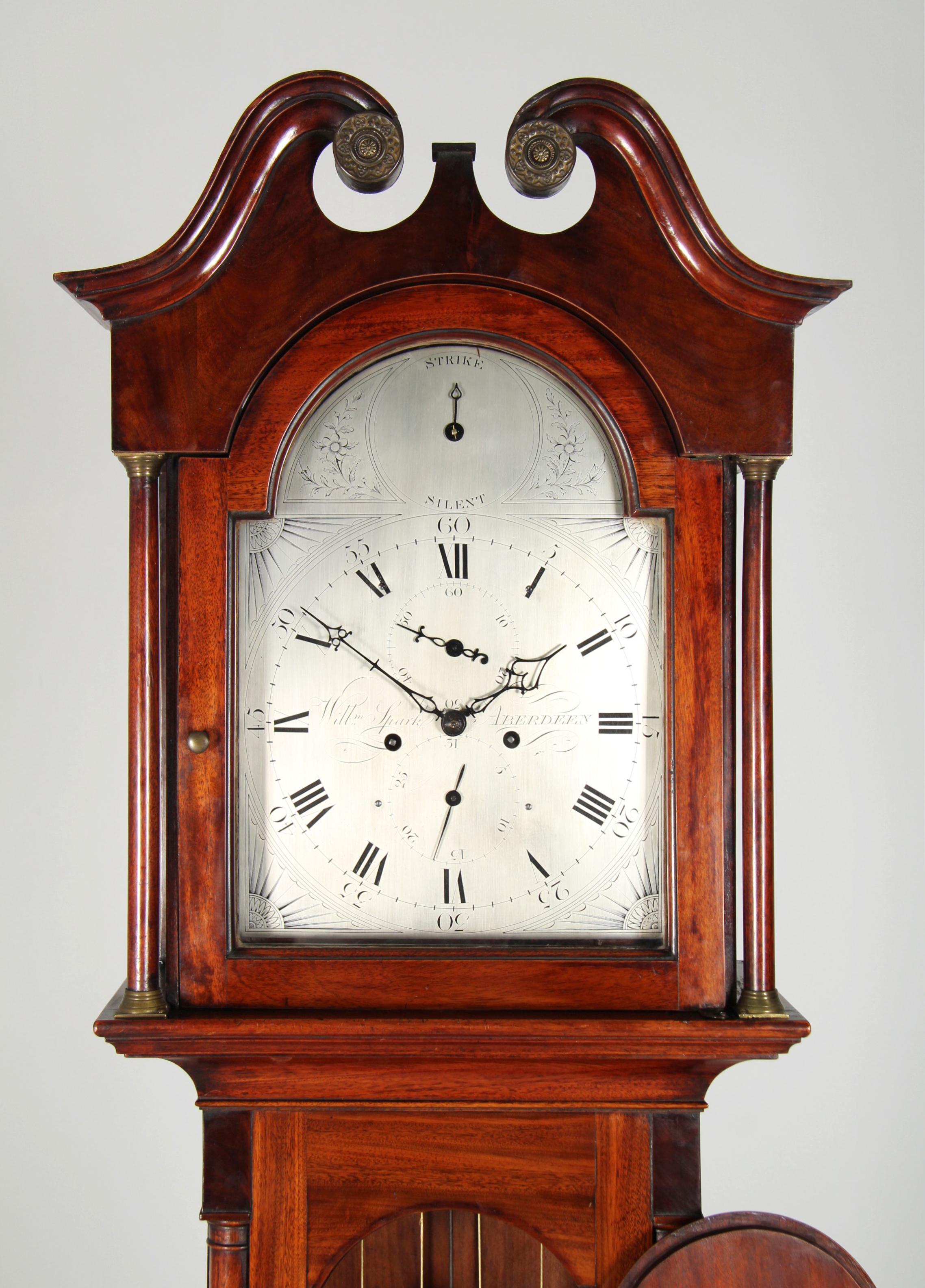Early 19th Century Scottish Longcase Clock made by William Spark, Aberdeen, circa 1820 For Sale