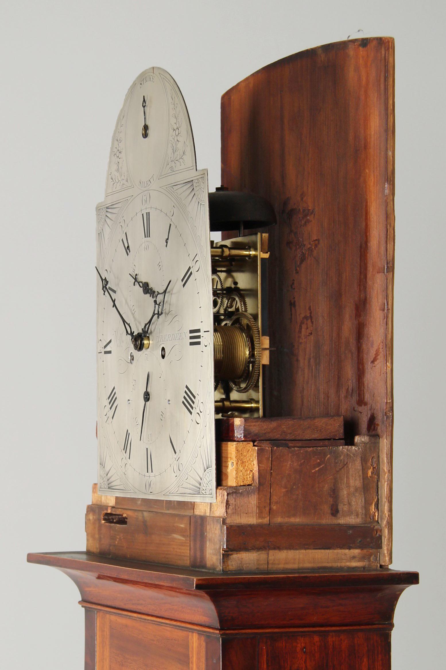 Mahogany Scottish Longcase Clock made by William Spark, Aberdeen, circa 1820 For Sale