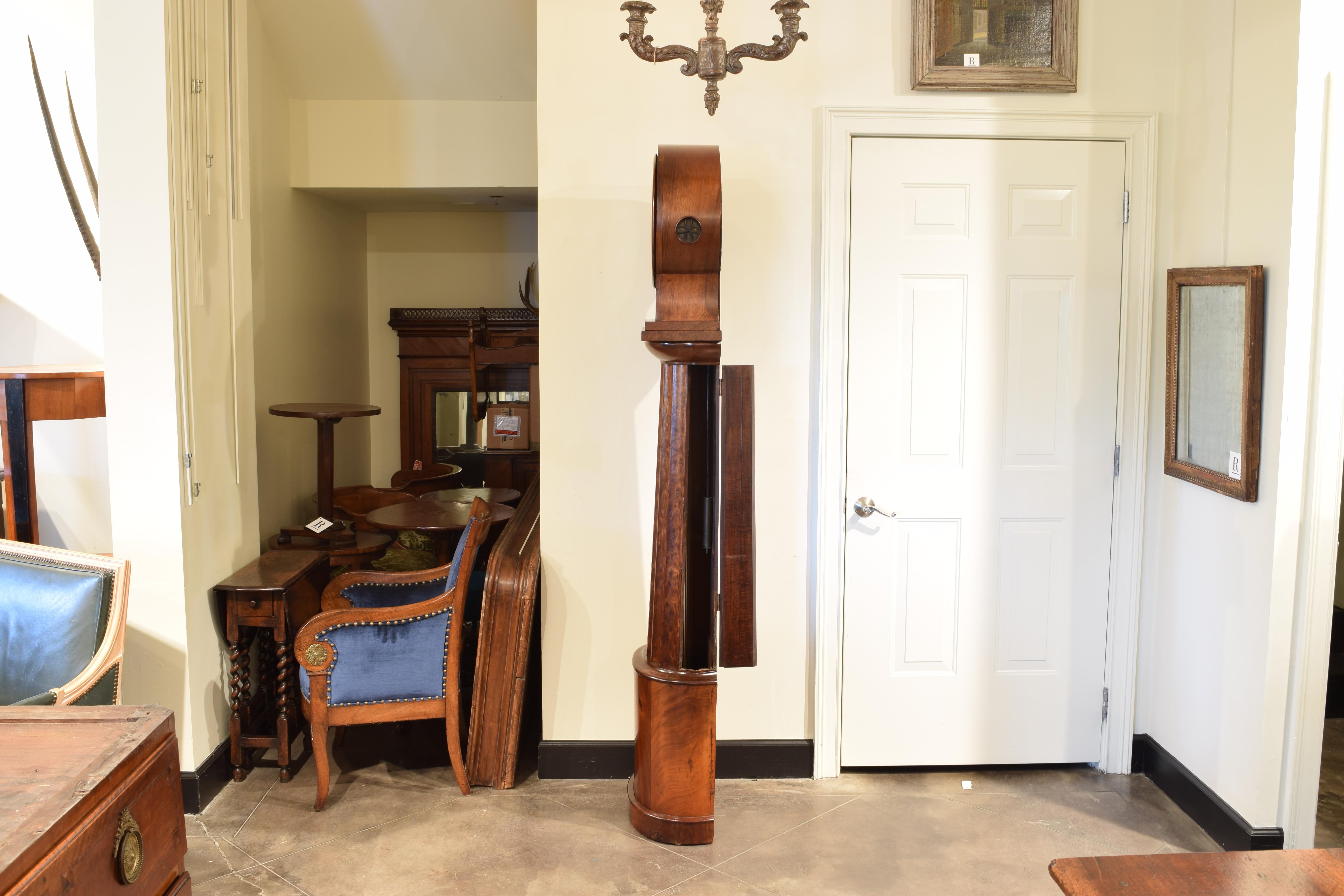 Early 19th Century Scottish Mahogany Case Clock Retaining Original Works, Glasgow, circa 1810-1820