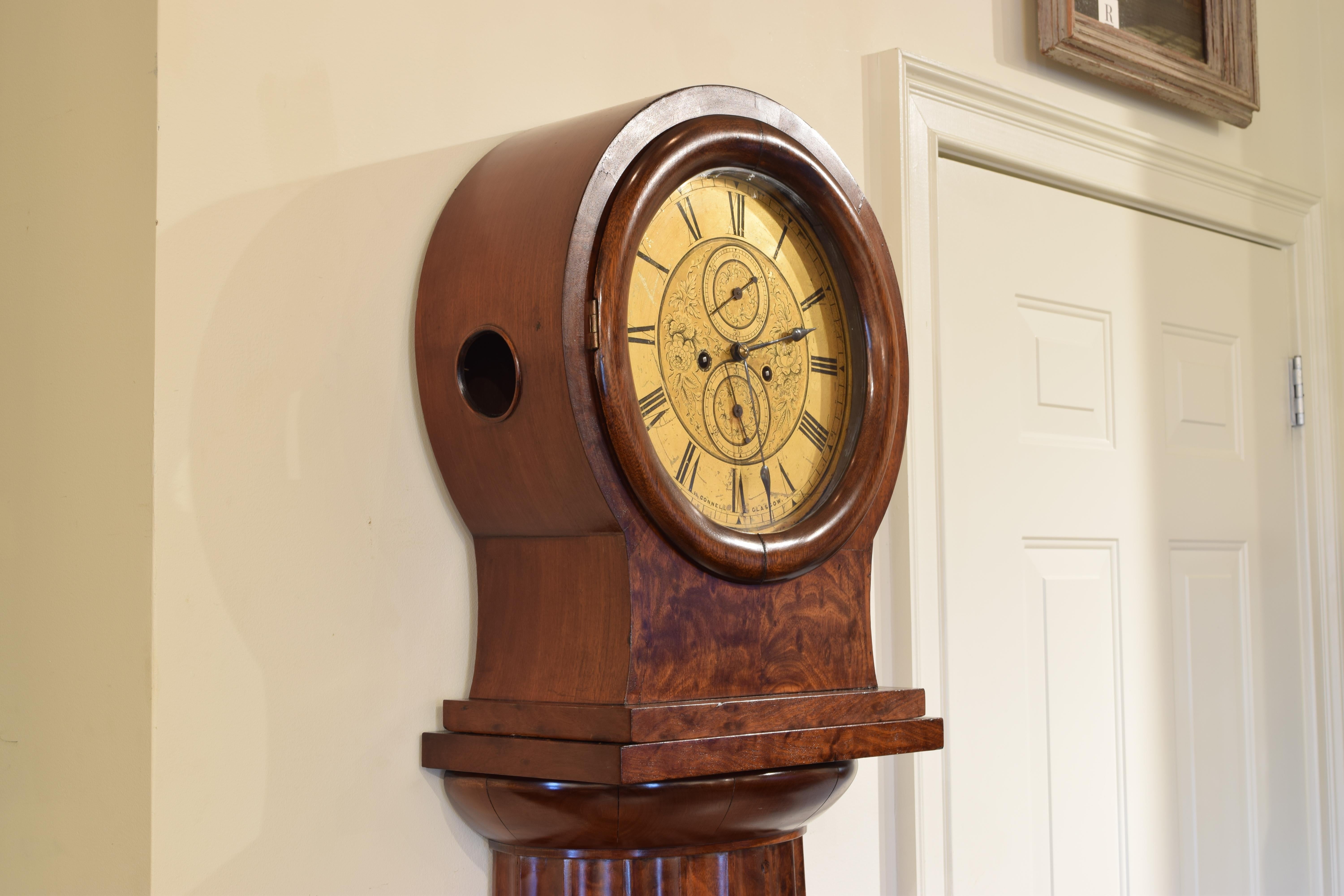 Scottish Mahogany Case Clock Retaining Original Works, Glasgow, circa 1810-1820 2