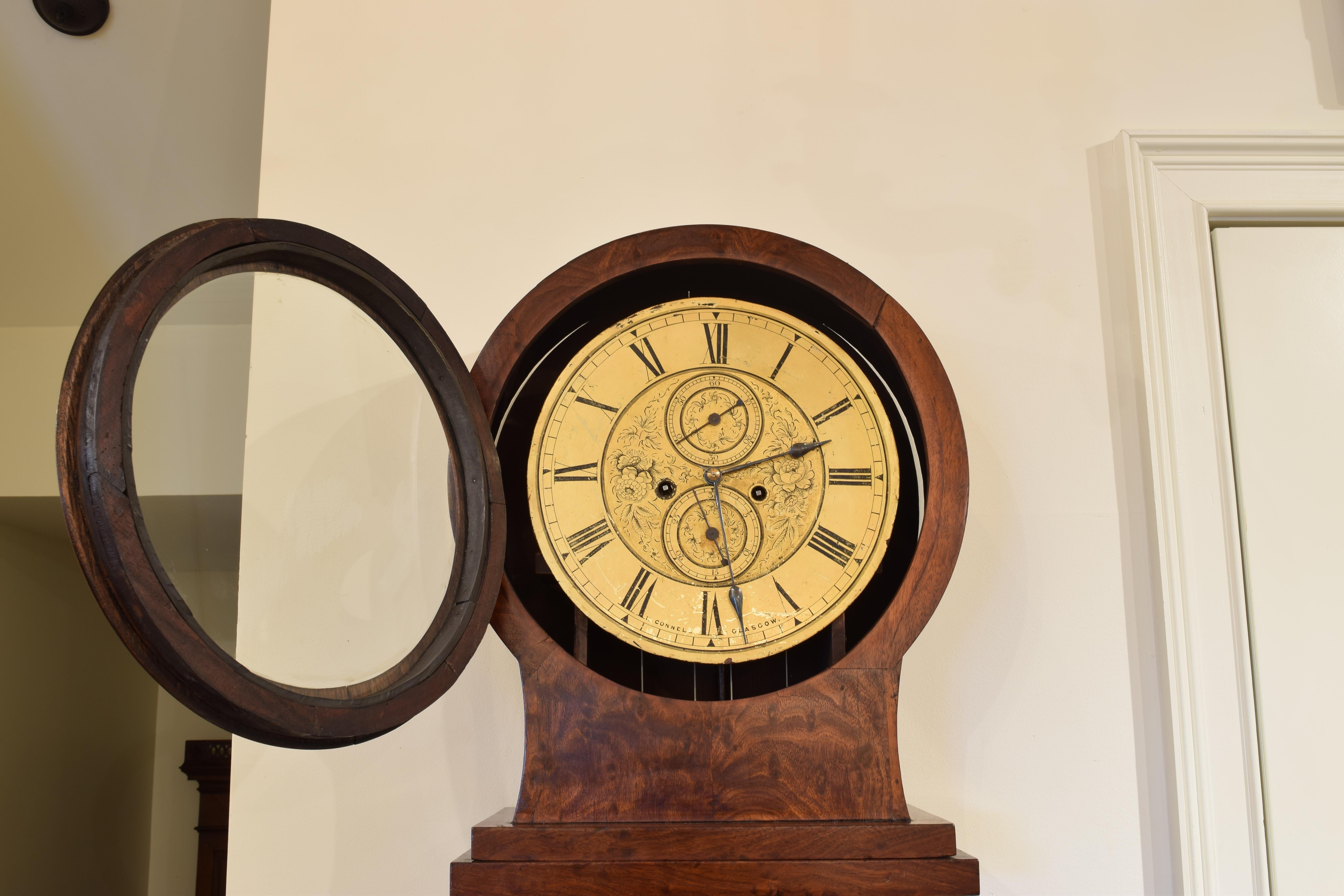 Scottish Mahogany Case Clock Retaining Original Works, Glasgow, circa 1810-1820 3
