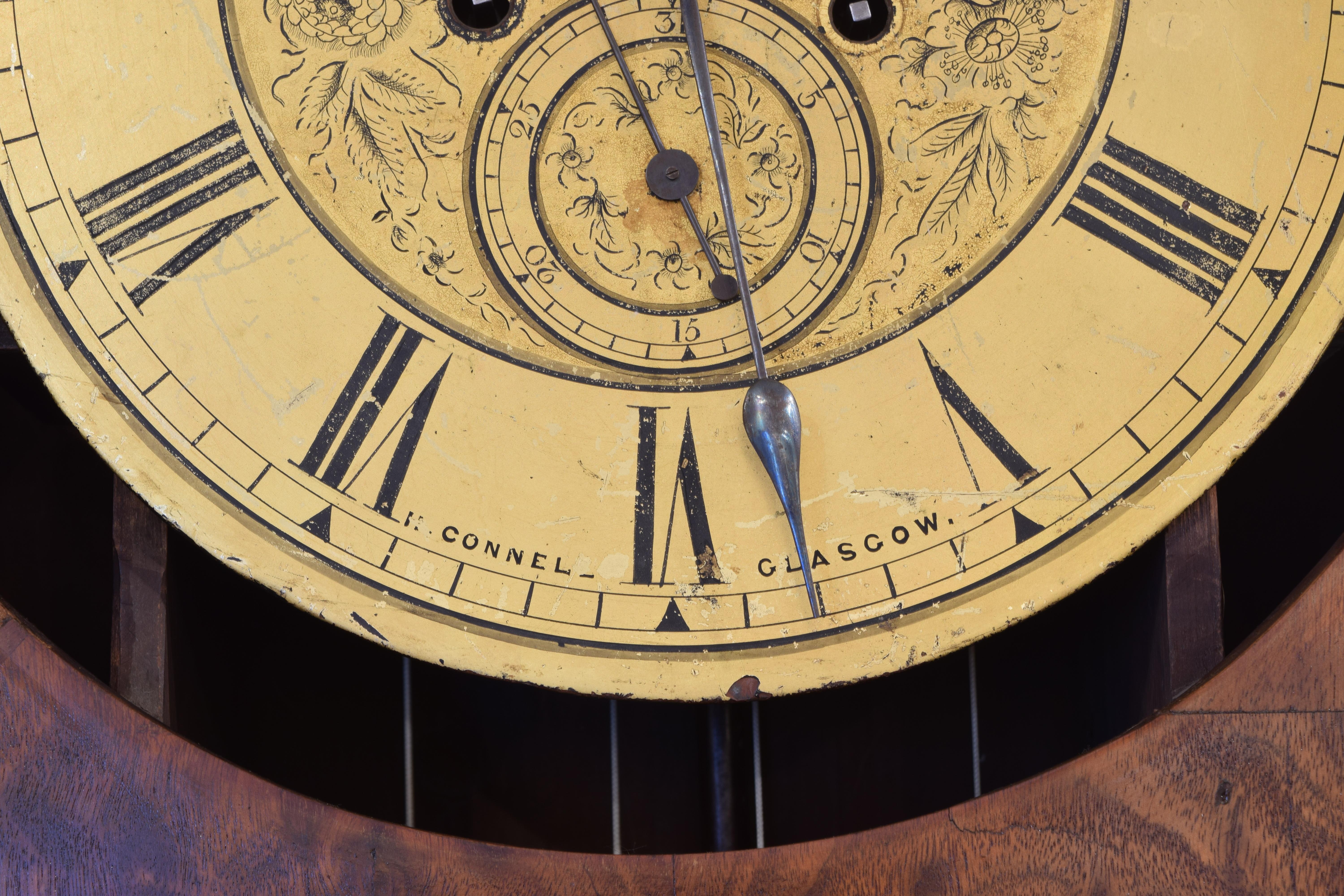 Scottish Mahogany Case Clock Retaining Original Works, Glasgow, circa 1810-1820 4
