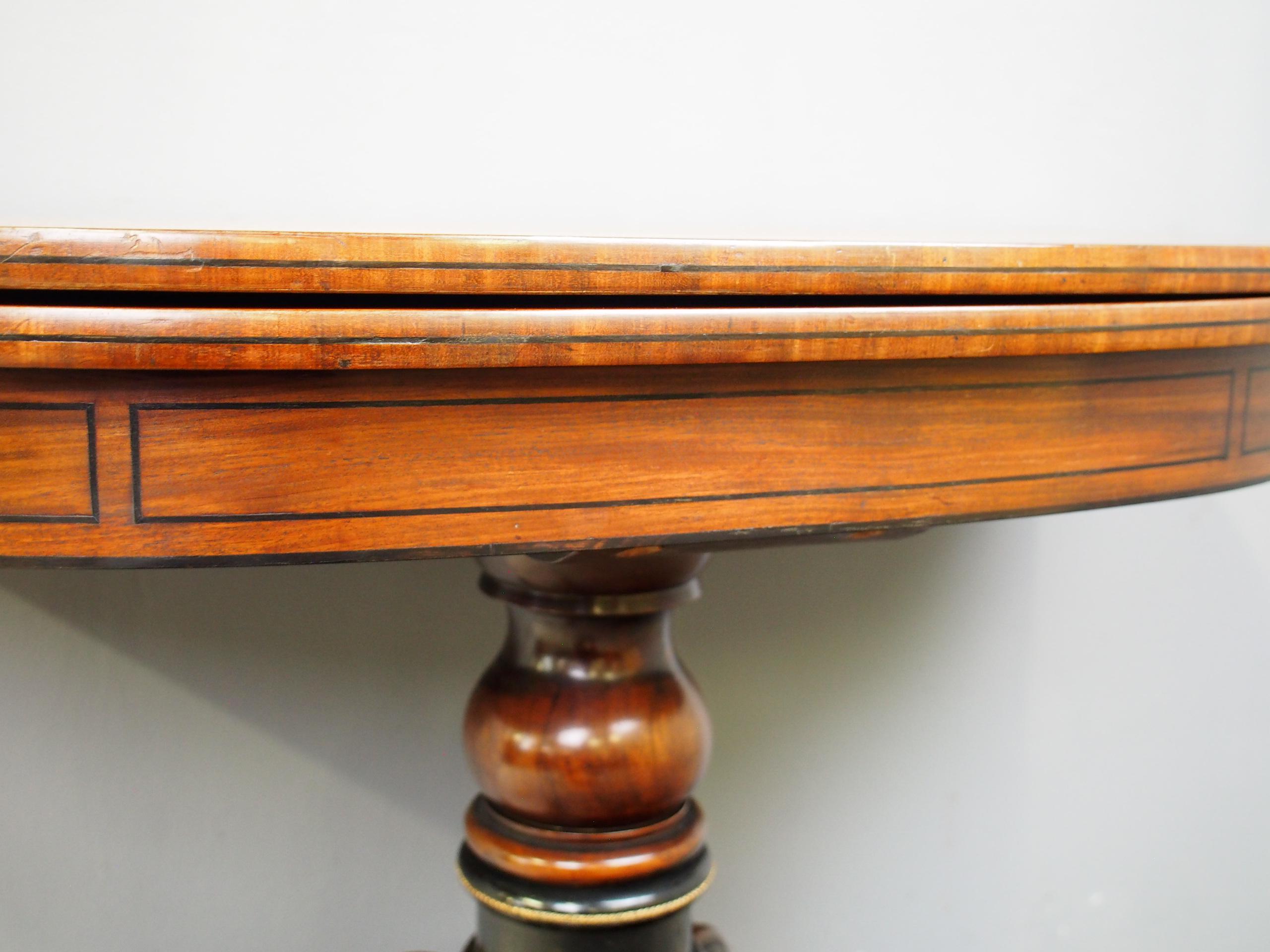 Scottish Mahogany D Shaped Card Table For Sale 1