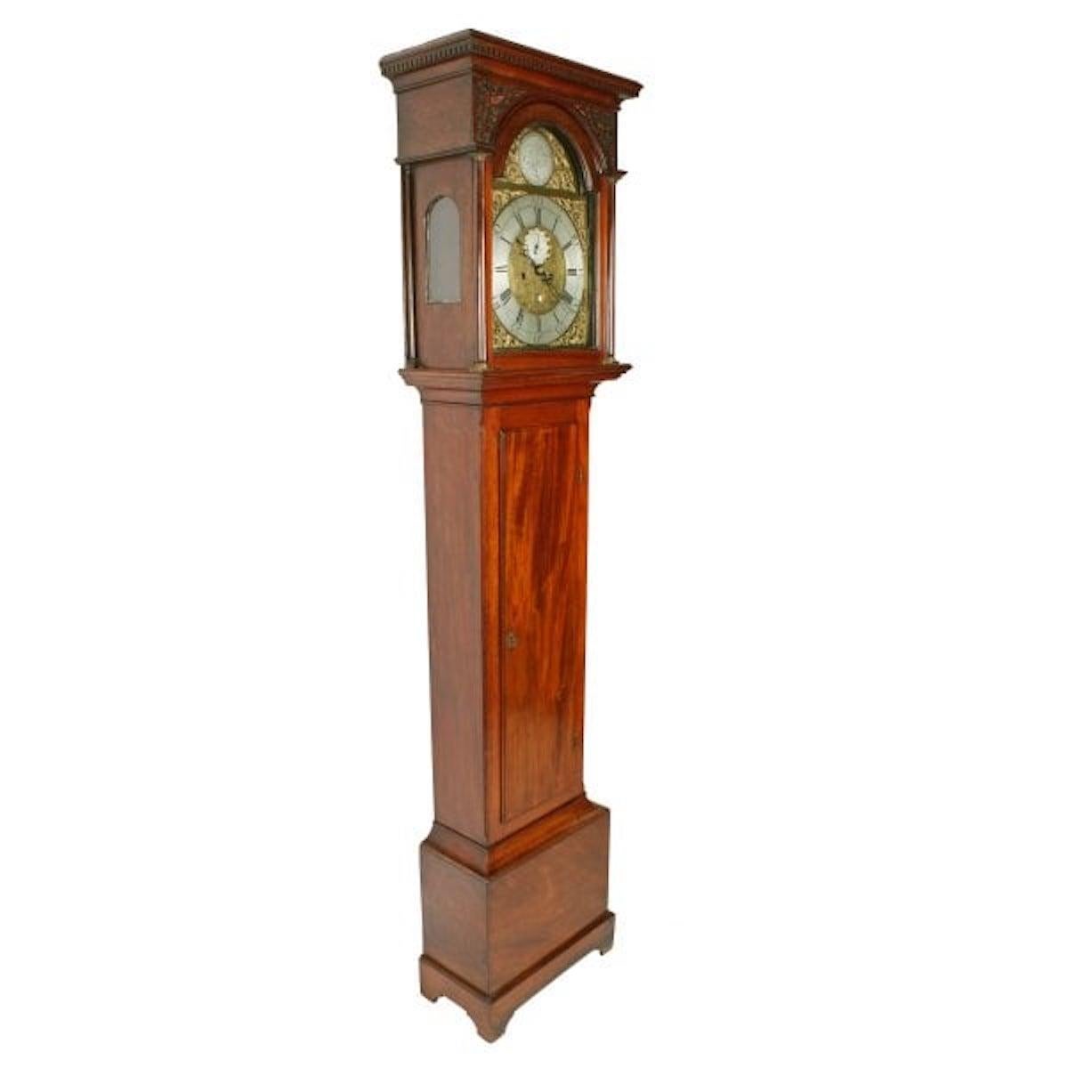 Scottish mahogany grandfather clock

An 18th century Scottish mahogany cased Grandfather clock.

The clock has a brass and silverised dial that is beautifully engraved and has a silvered disc to the top that is engraved 'Dan Brown