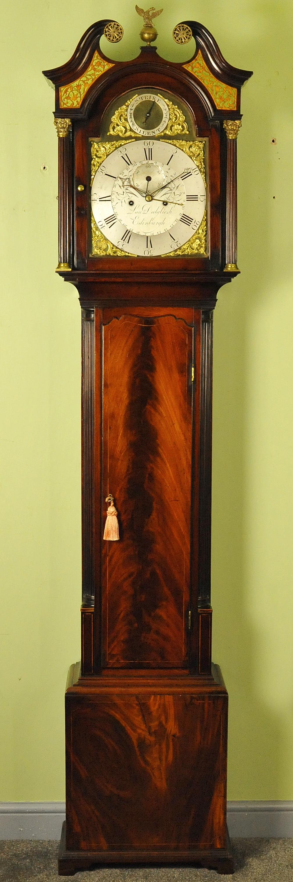 Scottish Mahogany Longcase Grandfather Clock, Dalgliesh Edinburgh For Sale 3