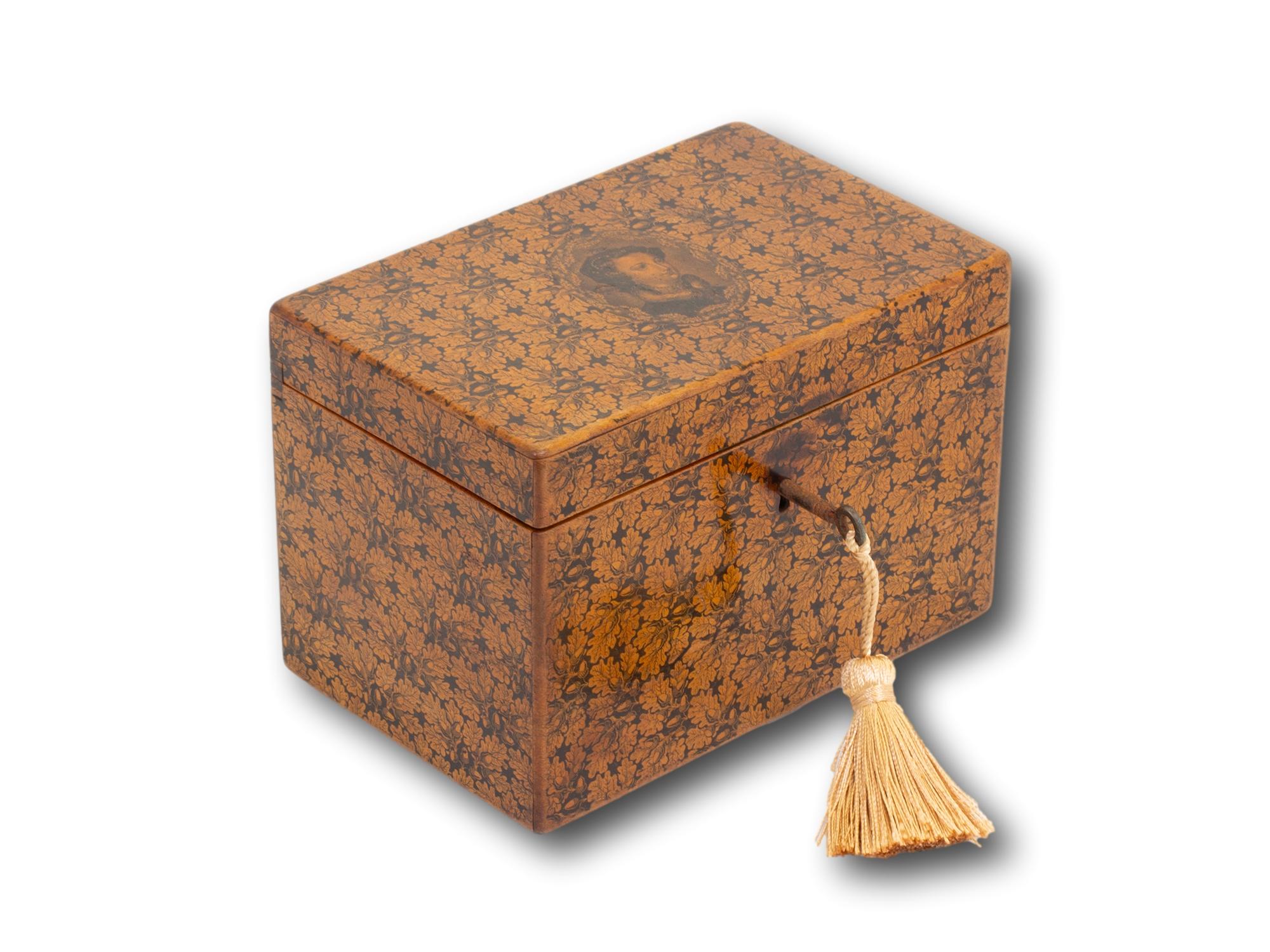 Scottish Mauchline Ware Tea Caddy Attributed to Smiths In Good Condition For Sale In Northampton, GB