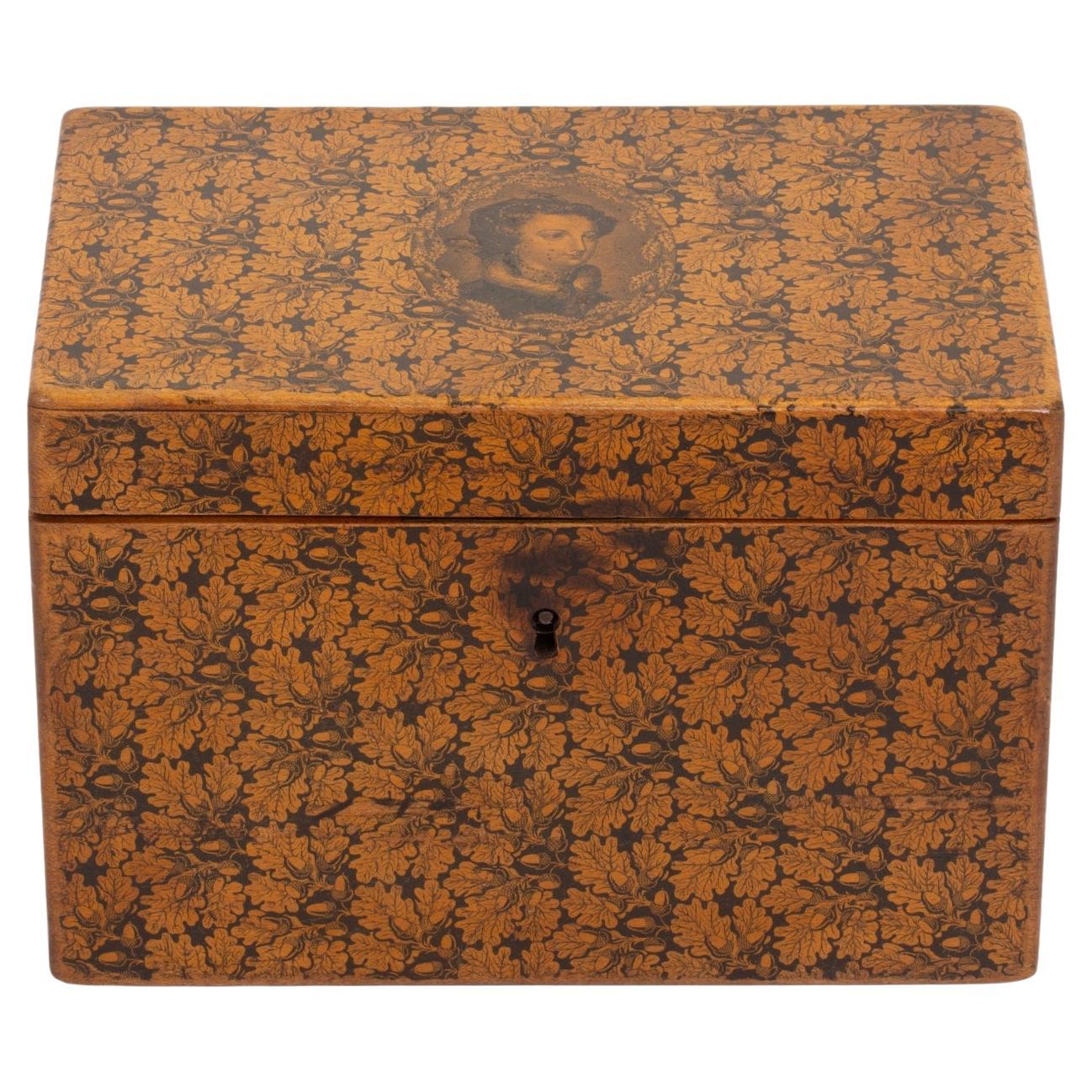 Scottish Mauchline Ware Tea Caddy Attributed to Smiths For Sale