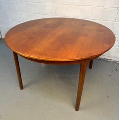 Scottish Mid-Century Modern Teak Circular Table with Leaf by A. H. McIntosh & Co