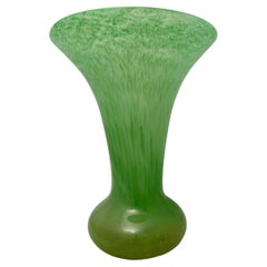 Vintage Scottish Monart Green Art Glass Vase