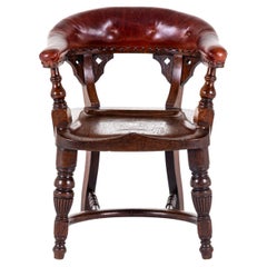Scottish Oak Ecclesiastical Armchair or Desk Chair