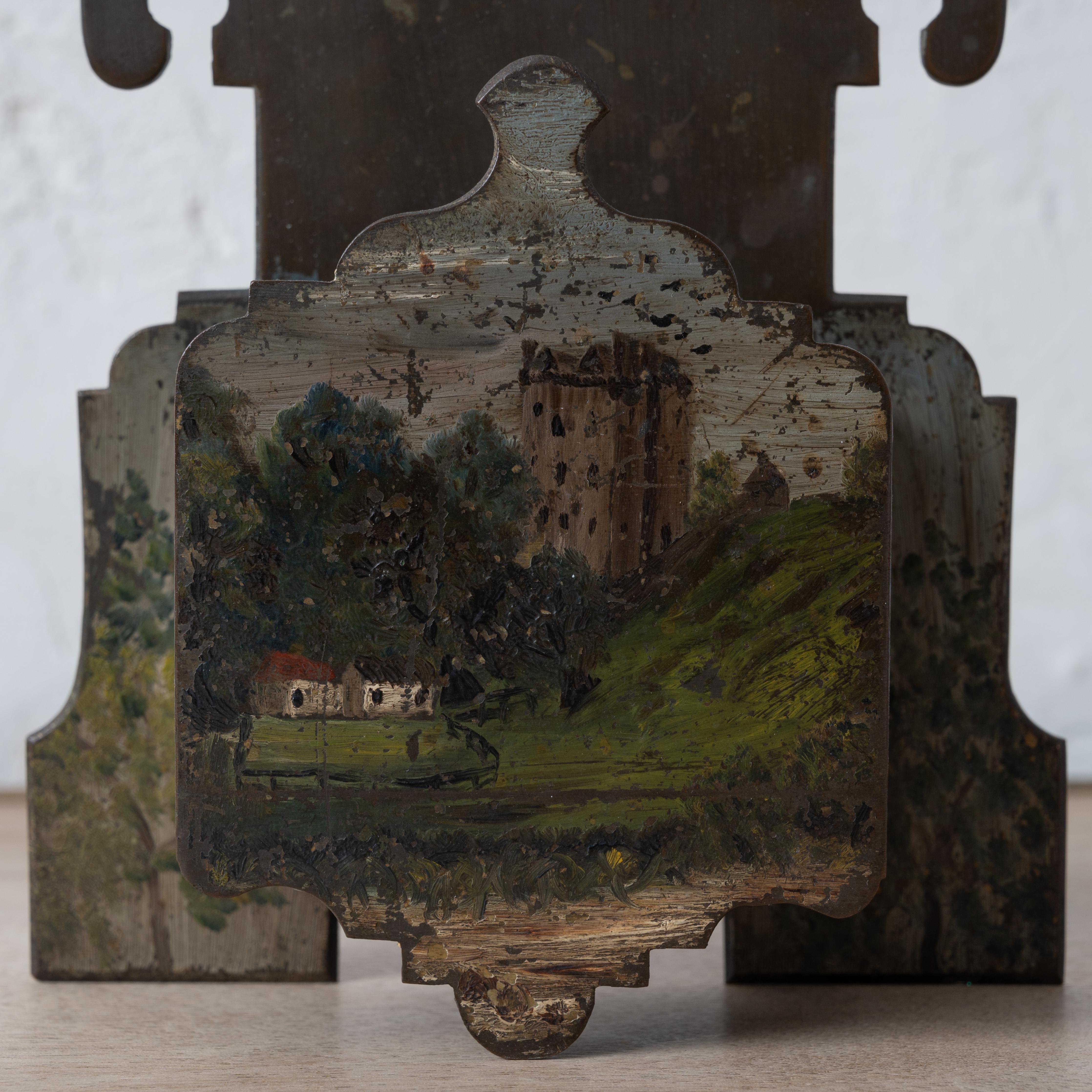 Scottish Painted Brass Match Holder In Good Condition For Sale In Savannah, GA
