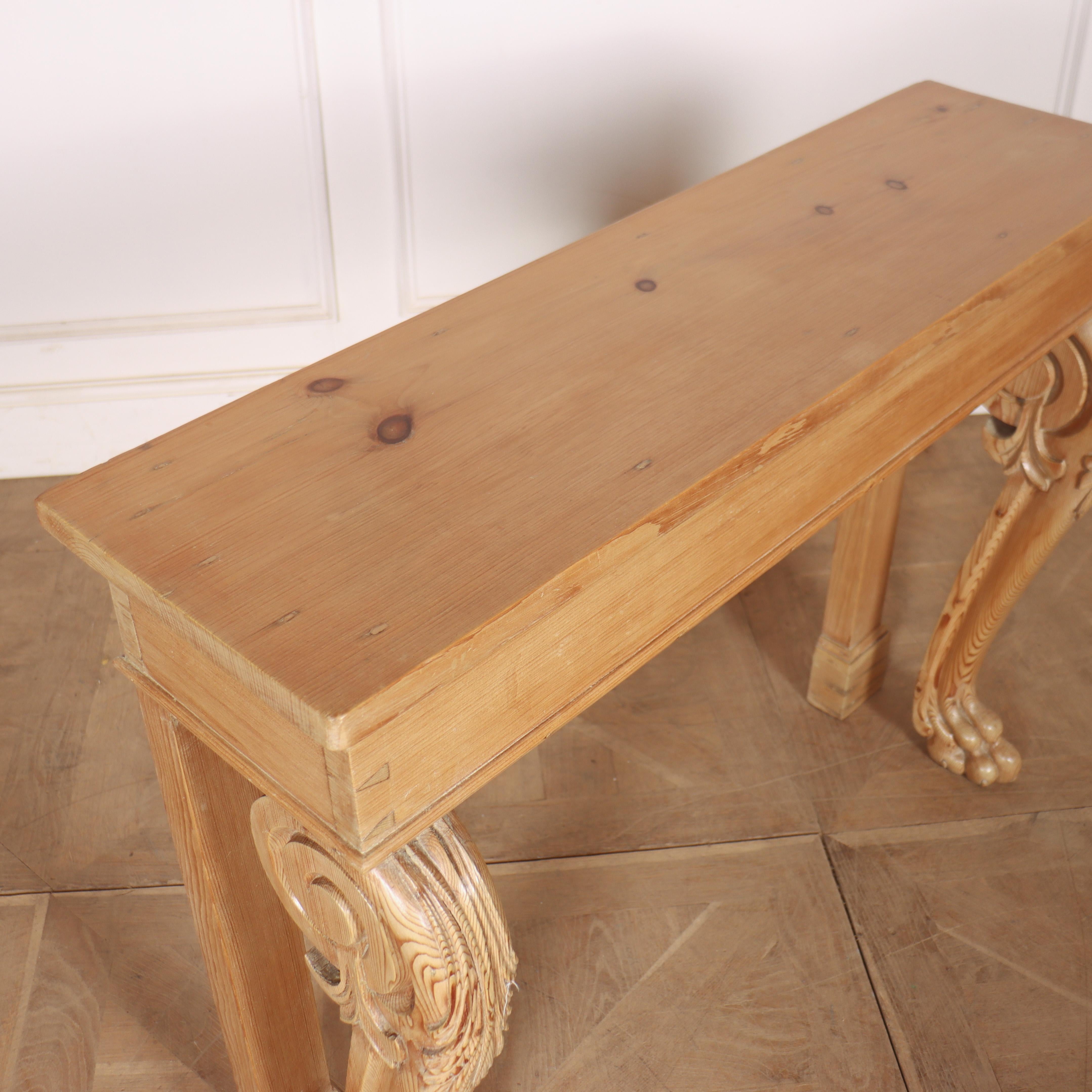 Scottish Pale Pine Console Table For Sale 3