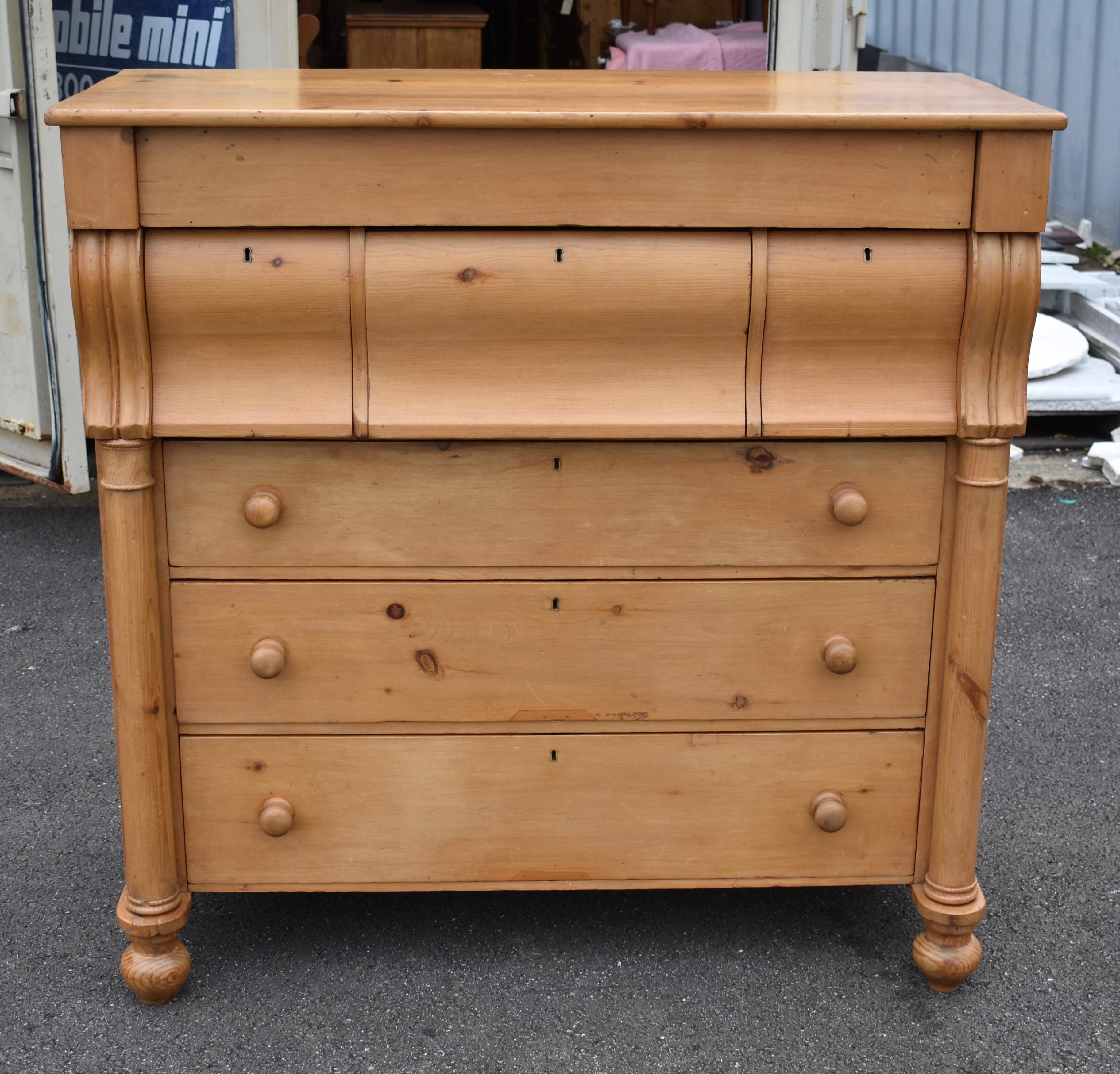 Scottish Pine Gentleman's Chest of Six Drawers For Sale 6