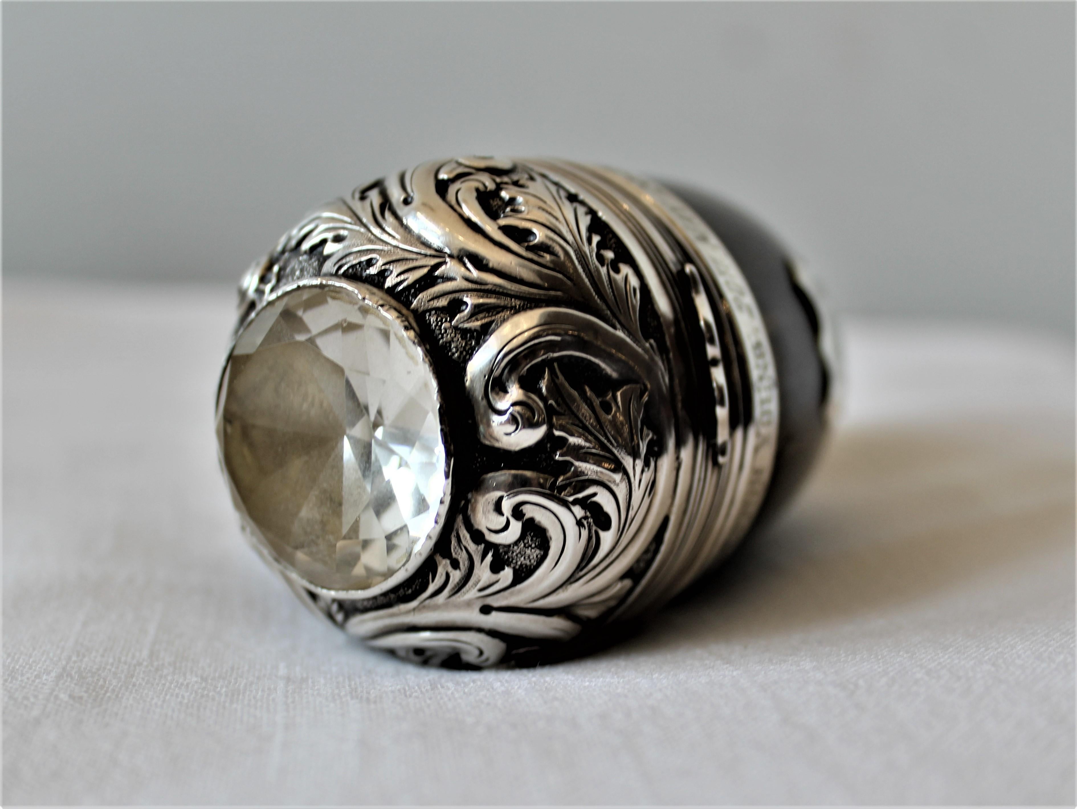 Scottish Polished Horn and Sterling Silver Mounted Snuff Mull or Box 2