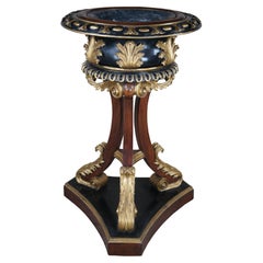 Antique Scottish Regency Parcel Gilt Ebonized Mahogany Jardinière After William Trotter