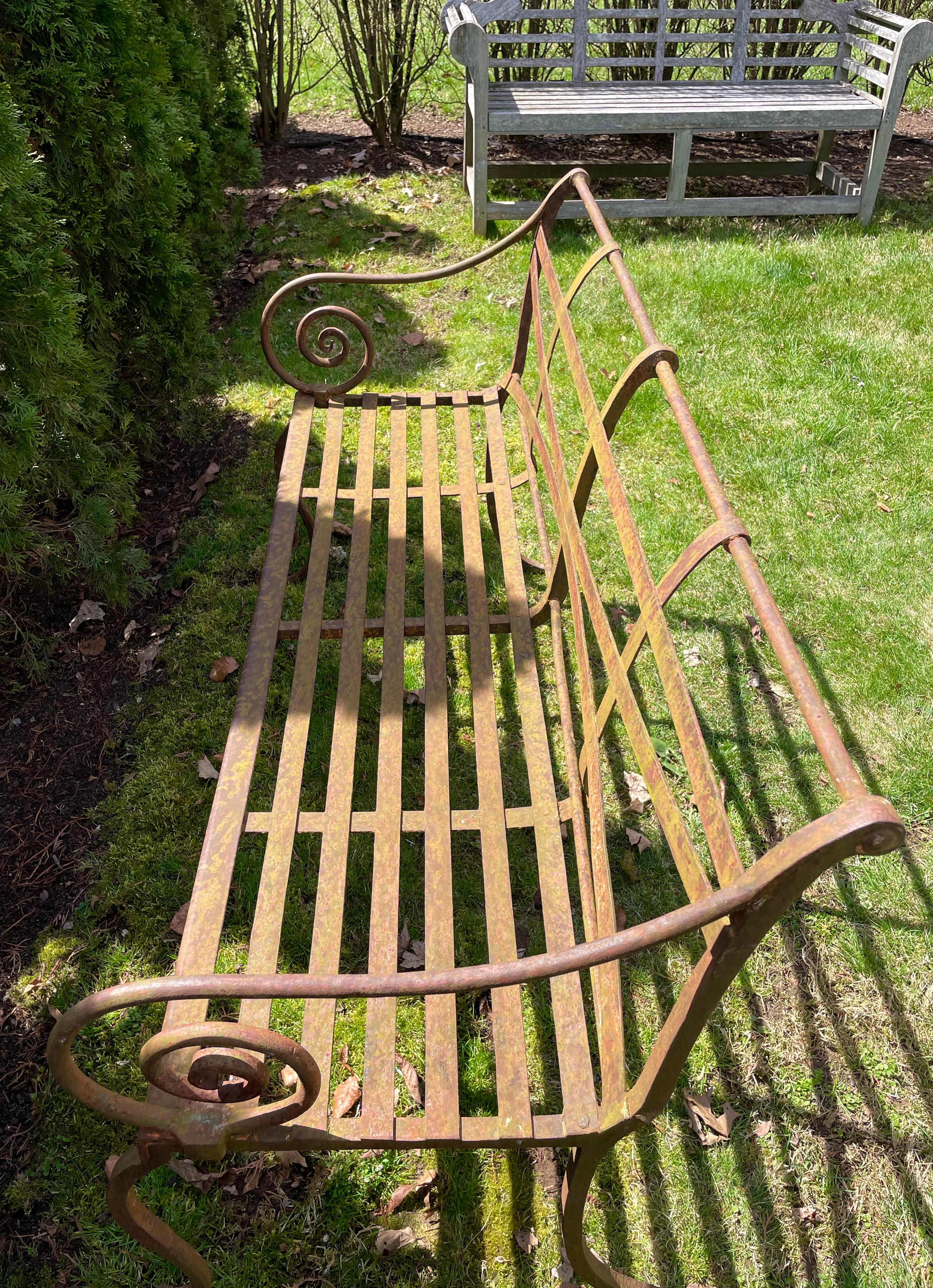 Scottish Regency Wrought Iron Bench, CA 1820 1