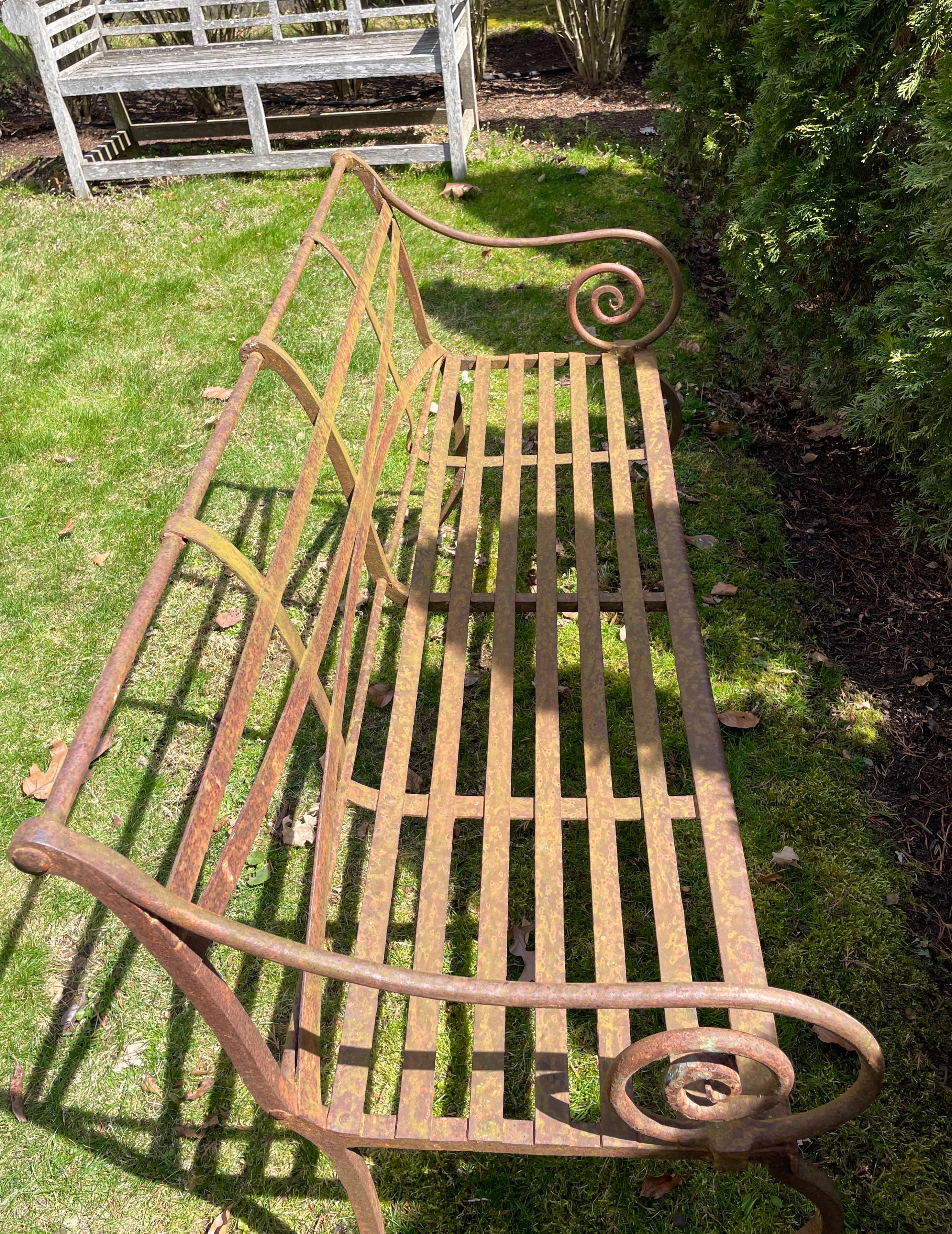 Scottish Regency Wrought Iron Bench, CA 1820 2