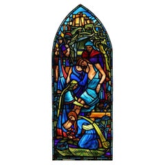 Vintage Scottish Religious Stained Glass Window