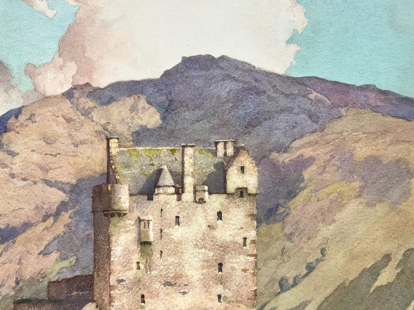 Eilean Donan Castle Scotland Original 1950's Painting Highland Loch Landscape For Sale 3