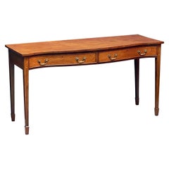 Scottish Serpentine Console Serving Table of Flame-Cut Mahogany