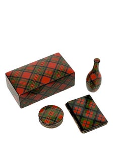 Scottish Sewing Set of Tartan Ware, 19th Century