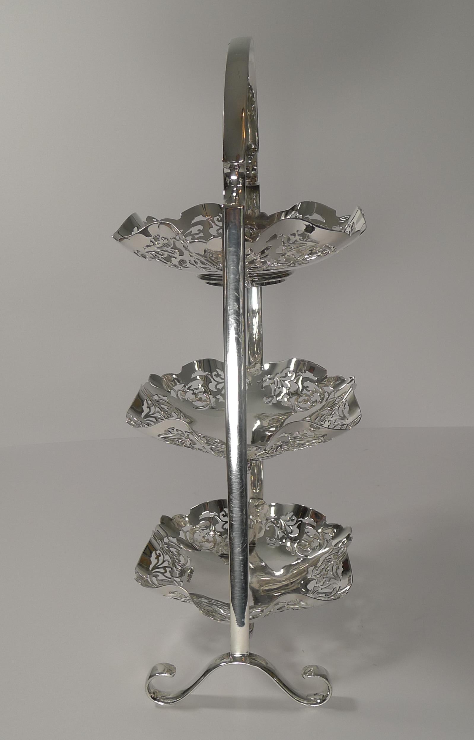 Scottish Silver Plated Three-Tier Cake Stand, circa 1900 8