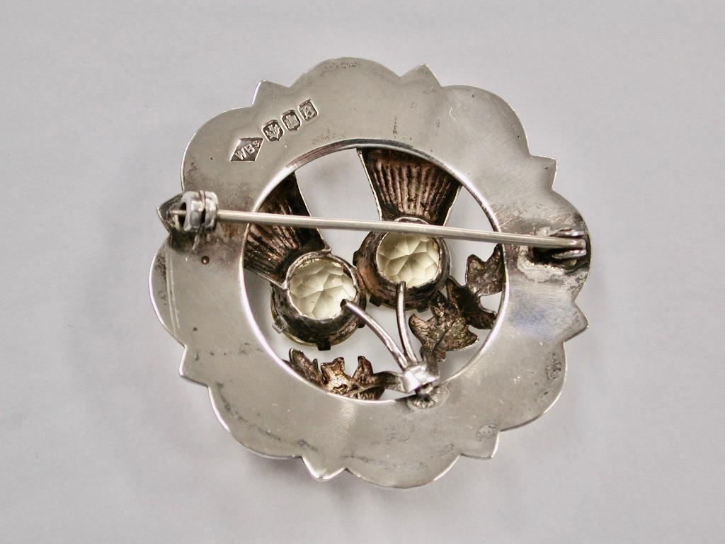 scottish silver thistle brooch