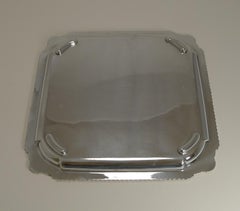 Scottish Square Silver Plate Cocktail Tray / Serving Salver, circa 1910