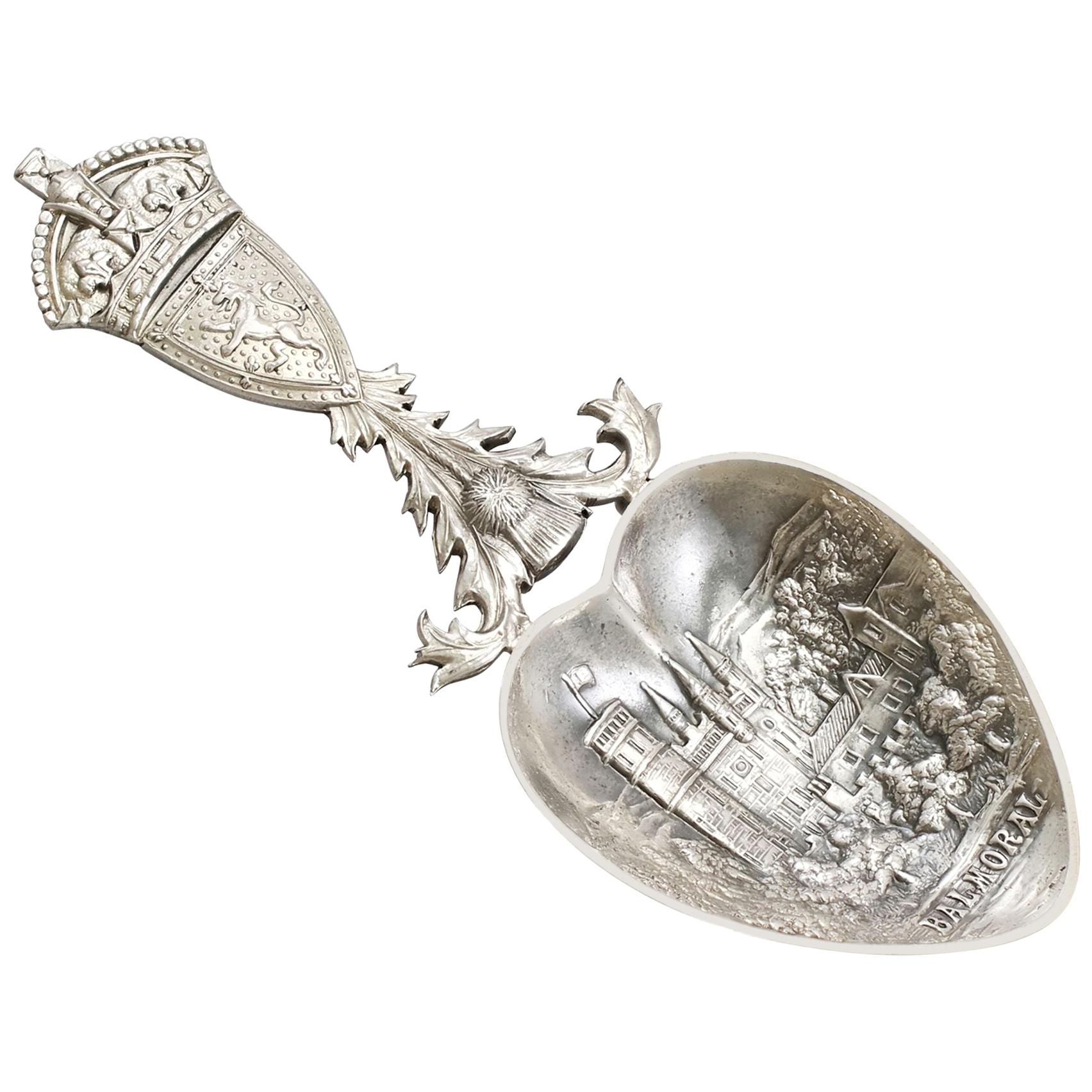 Scottish Sterling Silver Caddy Spoon, Antique George V, '1918'