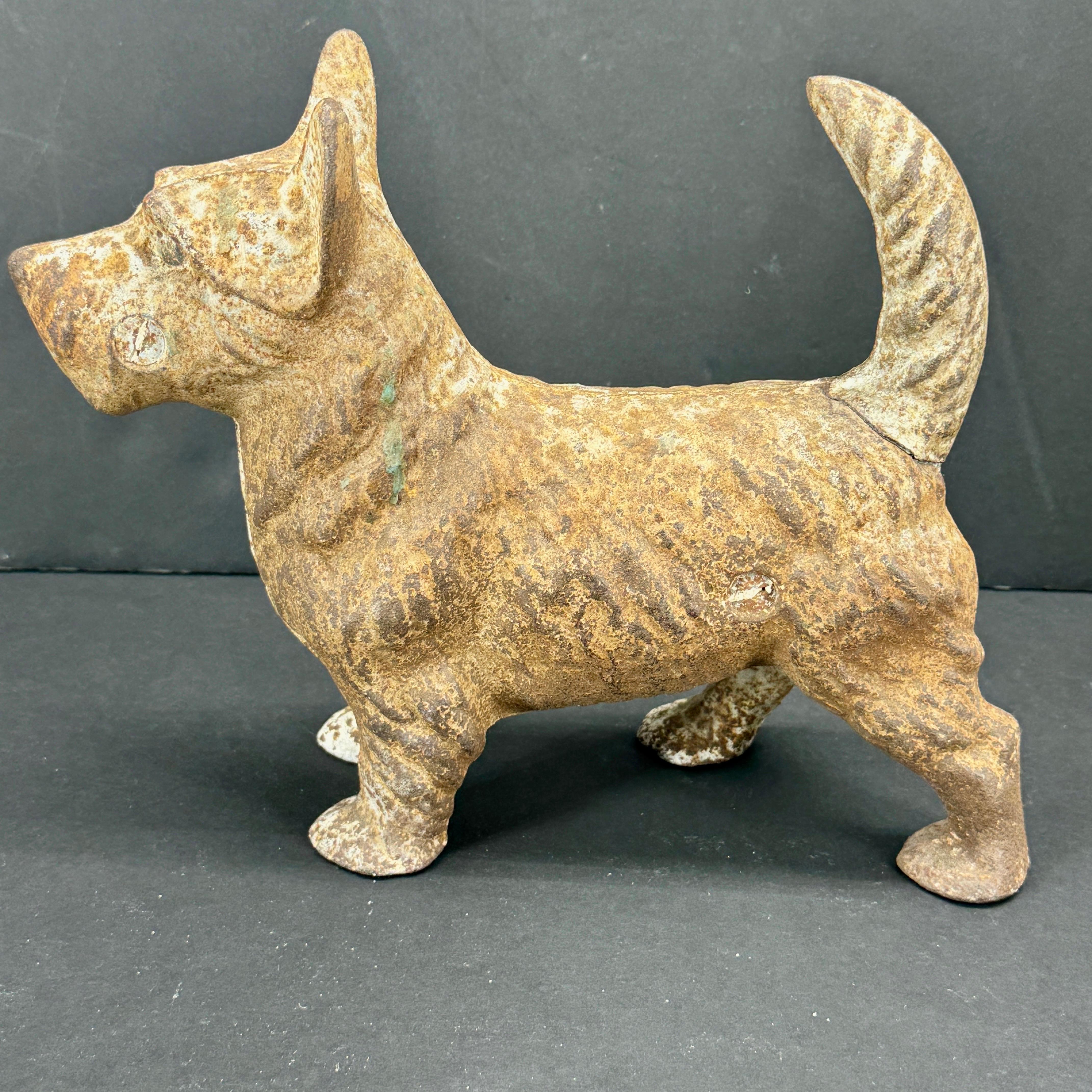 Scottish Terrier Cast Iron Doorstop Sculpture In Good Condition For Sale In Haddonfield, NJ