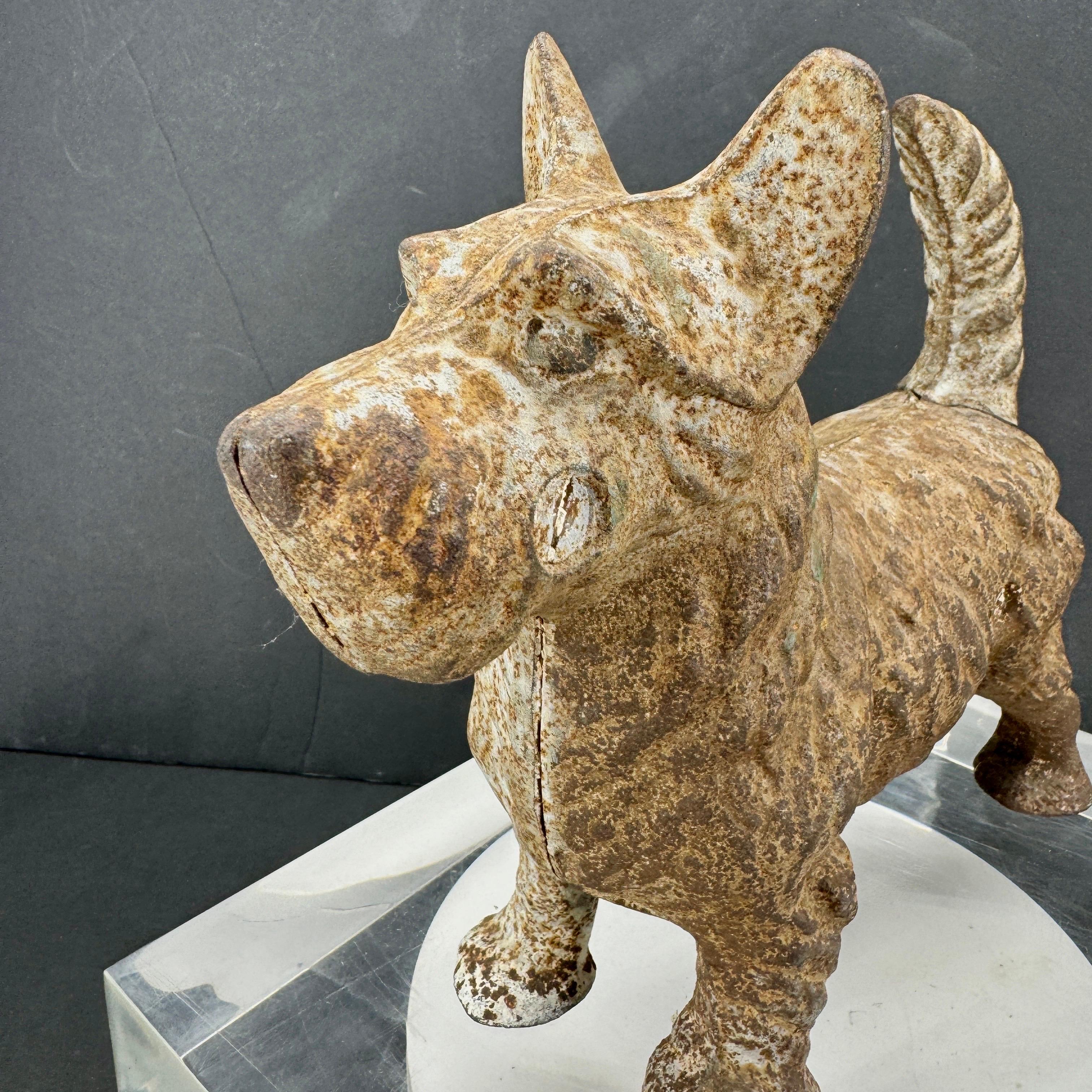 20th Century Scottish Terrier Cast Iron Doorstop Sculpture For Sale