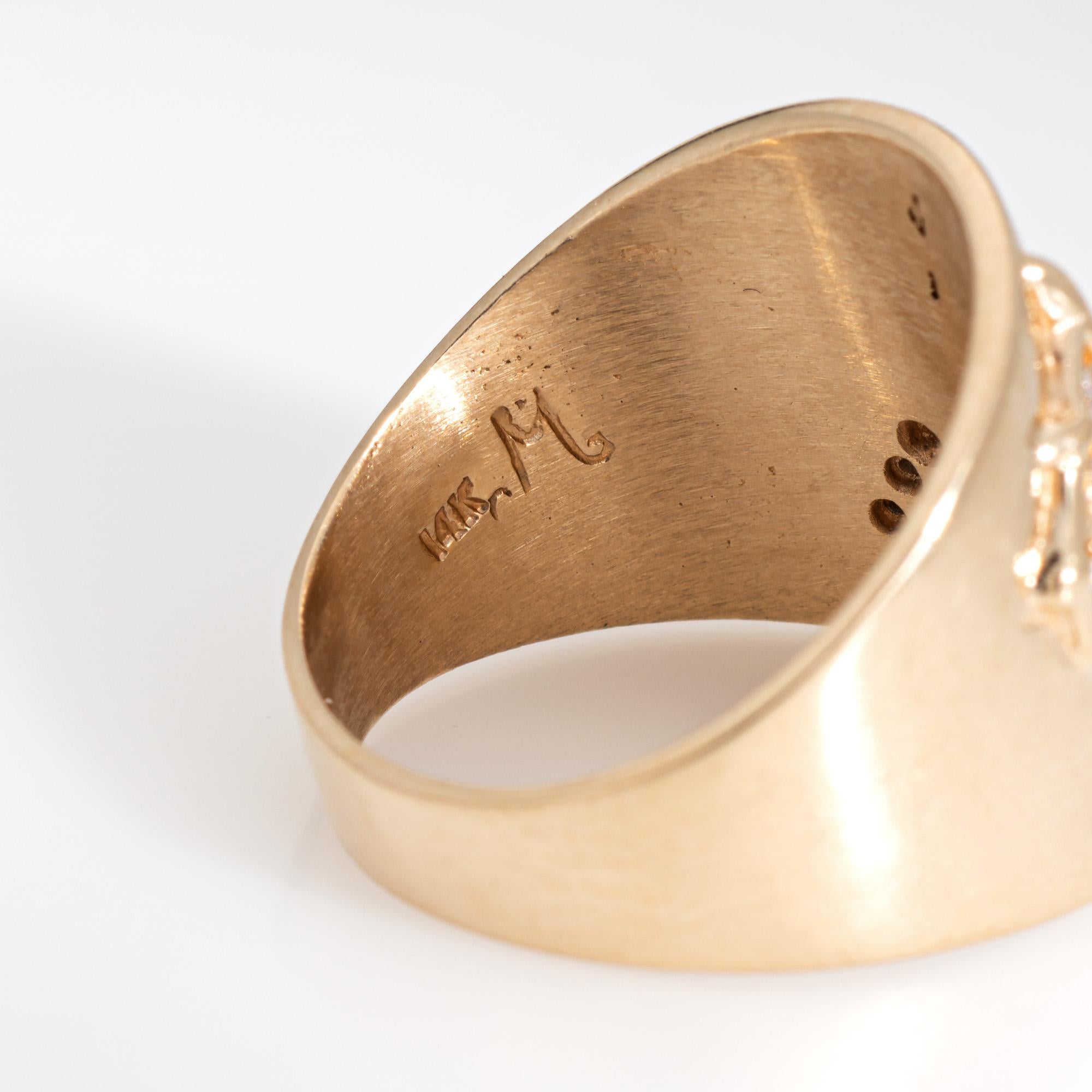 Scottish Terrier Hundering, Diamant, breiter Ring, schottisches Terrier, 5 Vintage 14k Gold, Tierschmuck 1