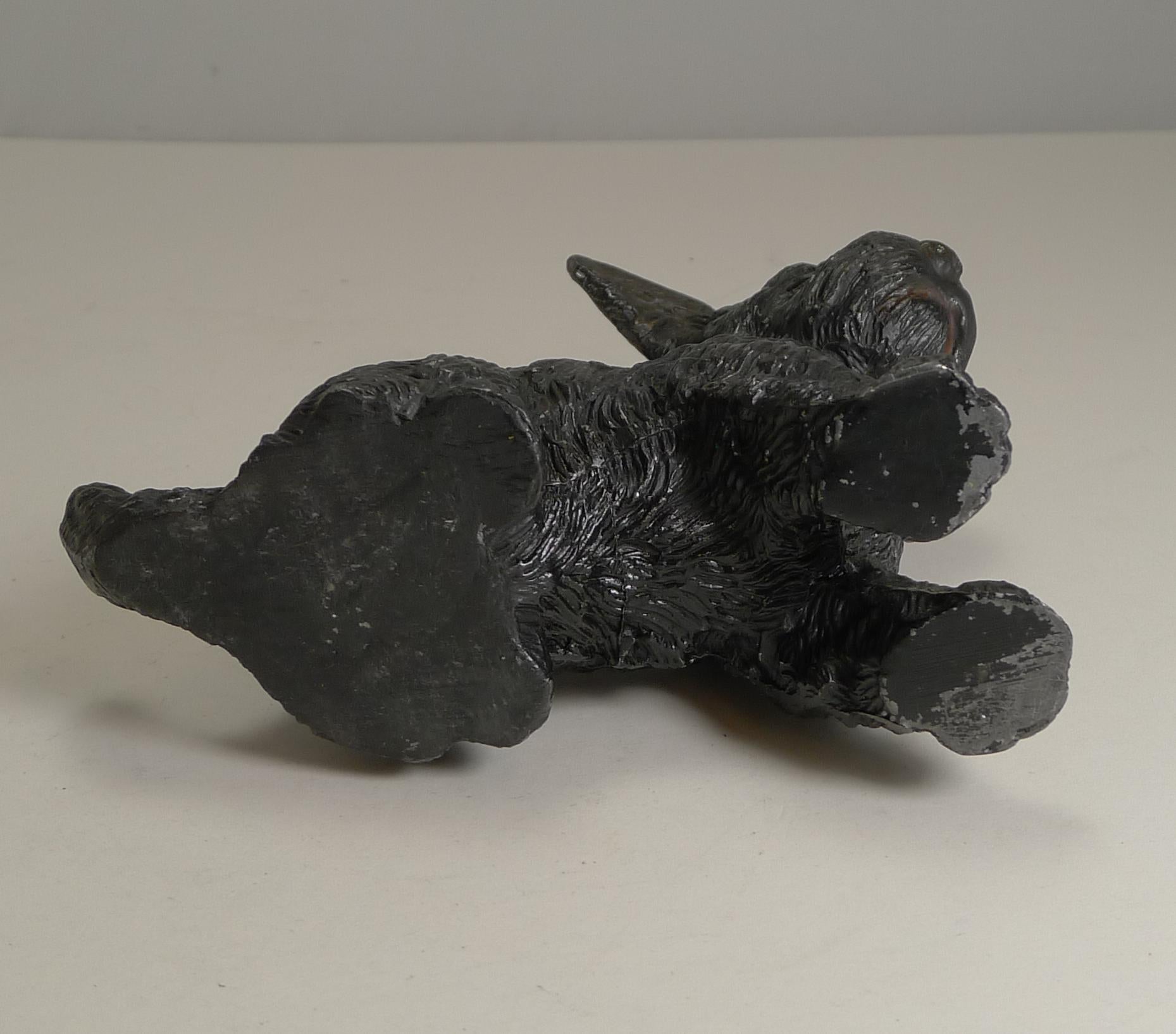 Scottish Terrier Puppy Novelty Inkwell, circa 1920 - Dog In Good Condition In Bath, GB