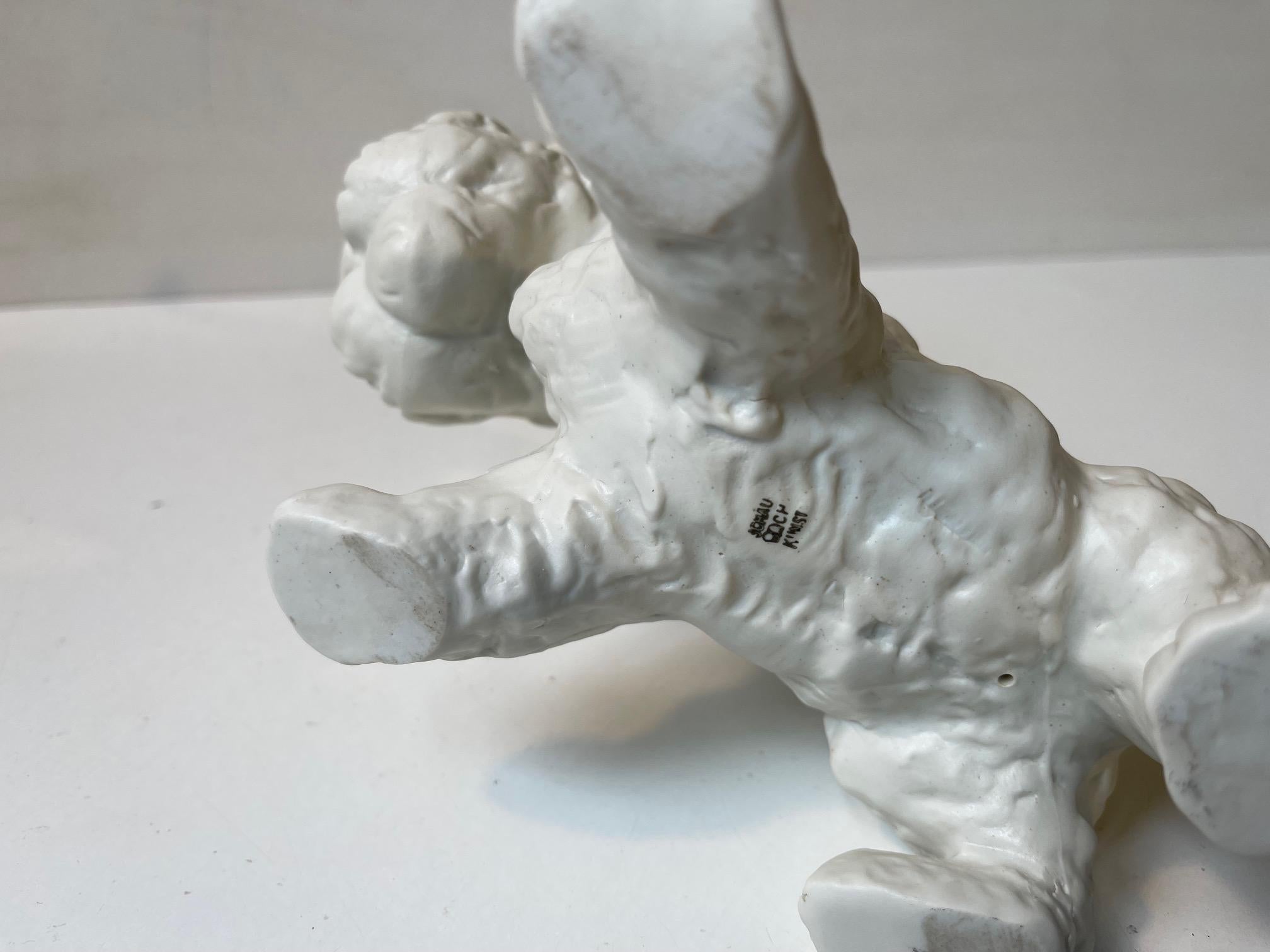 Porcelaine Terrier écossais Figurine en porcelaine biscuit blanc par Schaubach Kunst, années 1950 en vente
