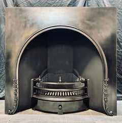 Scottish Victorian Mid 19th Century Arched Cast Iron Fireplace Insert.